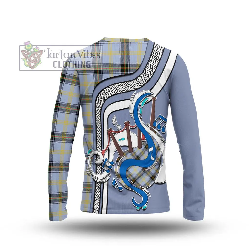 Bell of the Borders Tartan Long Sleeve T-Shirt with Epic Bagpipe Style