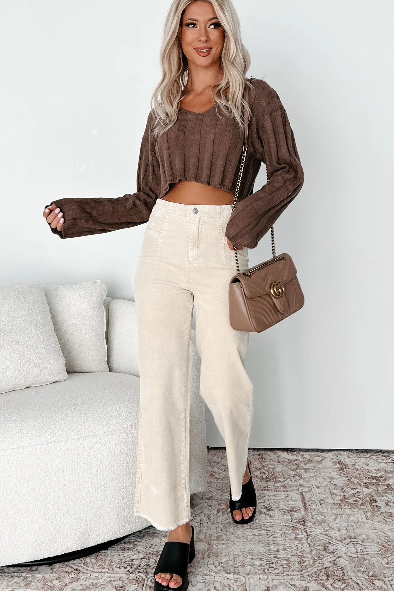 Bellatrix Mineral Wash Corduroy Pants (Almond Milk)