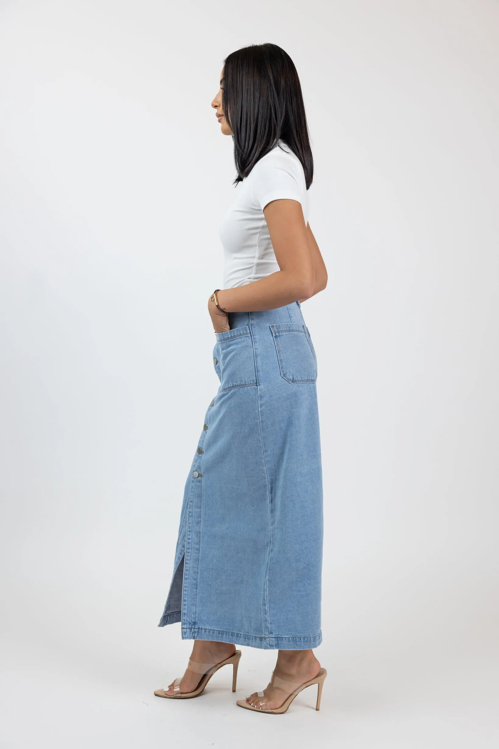 Bibi Button up Maxi Skirt