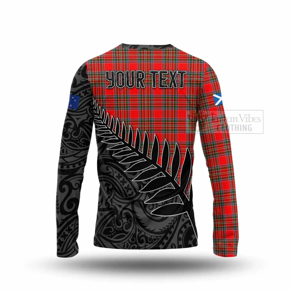 Binning Crest Tartan Long Sleeve T-Shirt with New Zealand Silver Fern Half Style