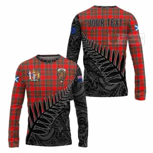 Binning Crest Tartan Long Sleeve T-Shirt with New Zealand Silver Fern Half Style