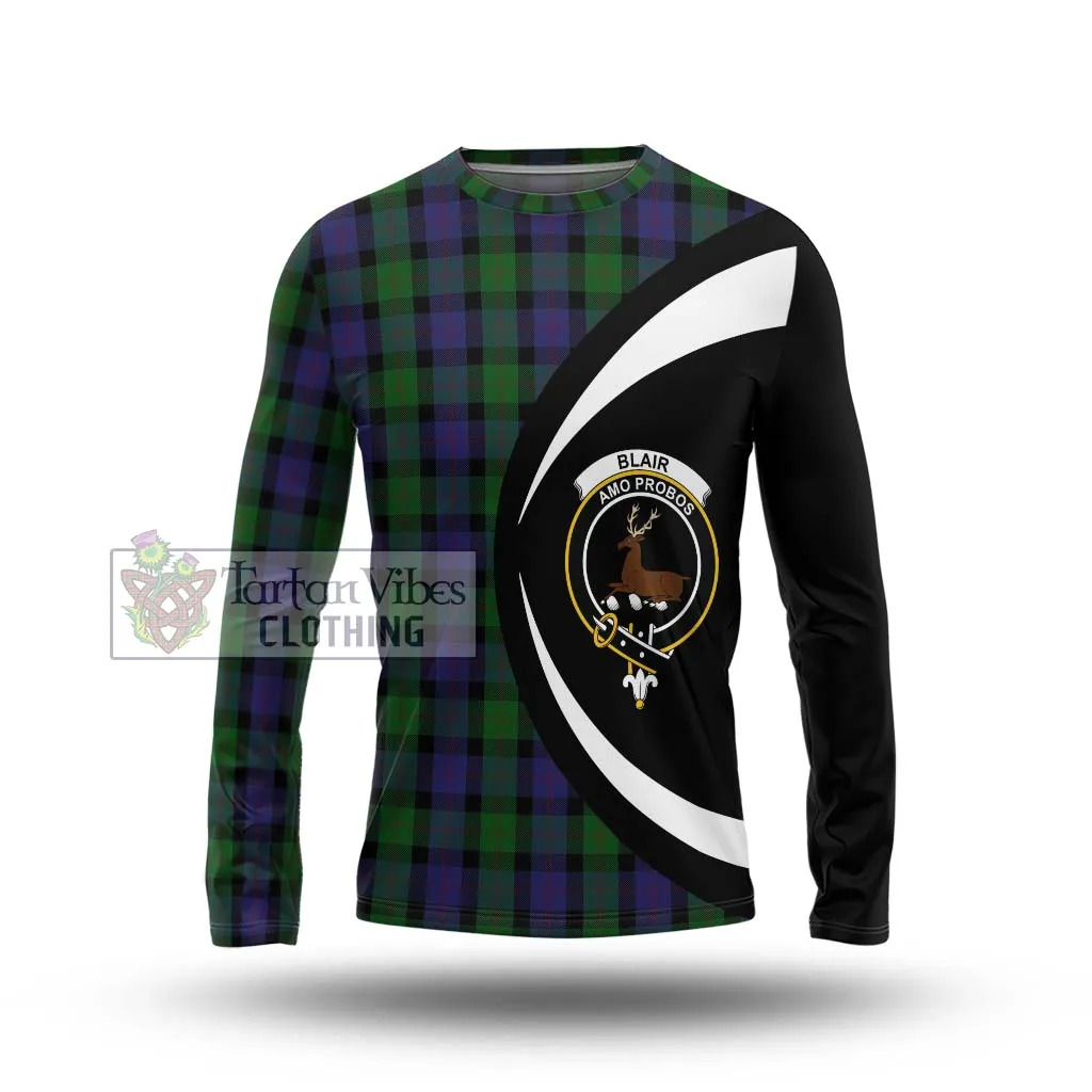 Blair Tartan Long Sleeve T-Shirt with Family Crest Circle Style