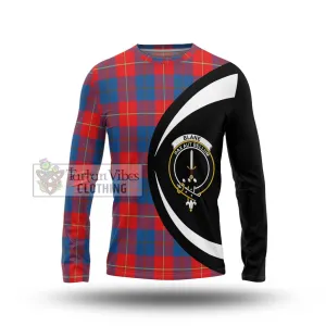 Blane Tartan Long Sleeve T-Shirt with Family Crest Circle Style