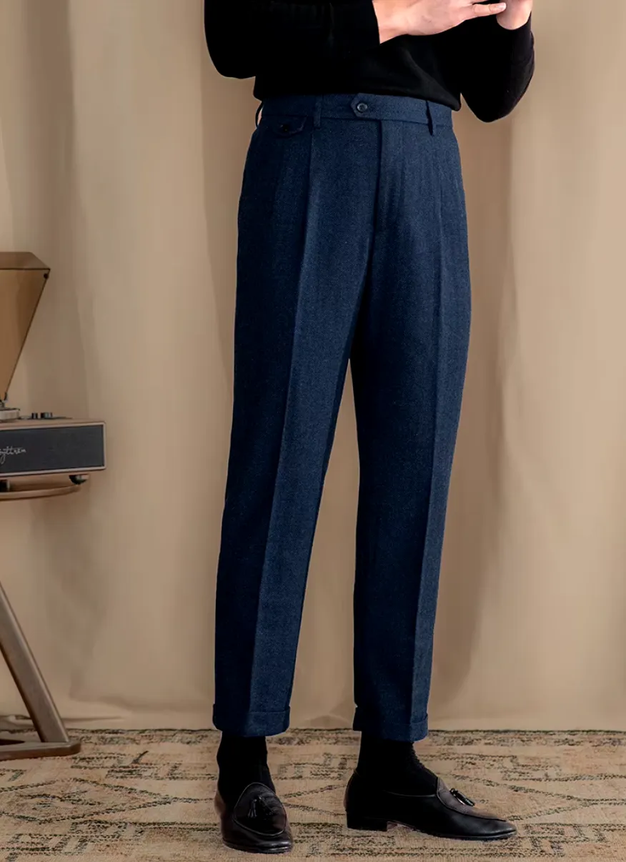 Blue Elegant Wool Gurkha Pants by Italian Vega® [Winter Edition]