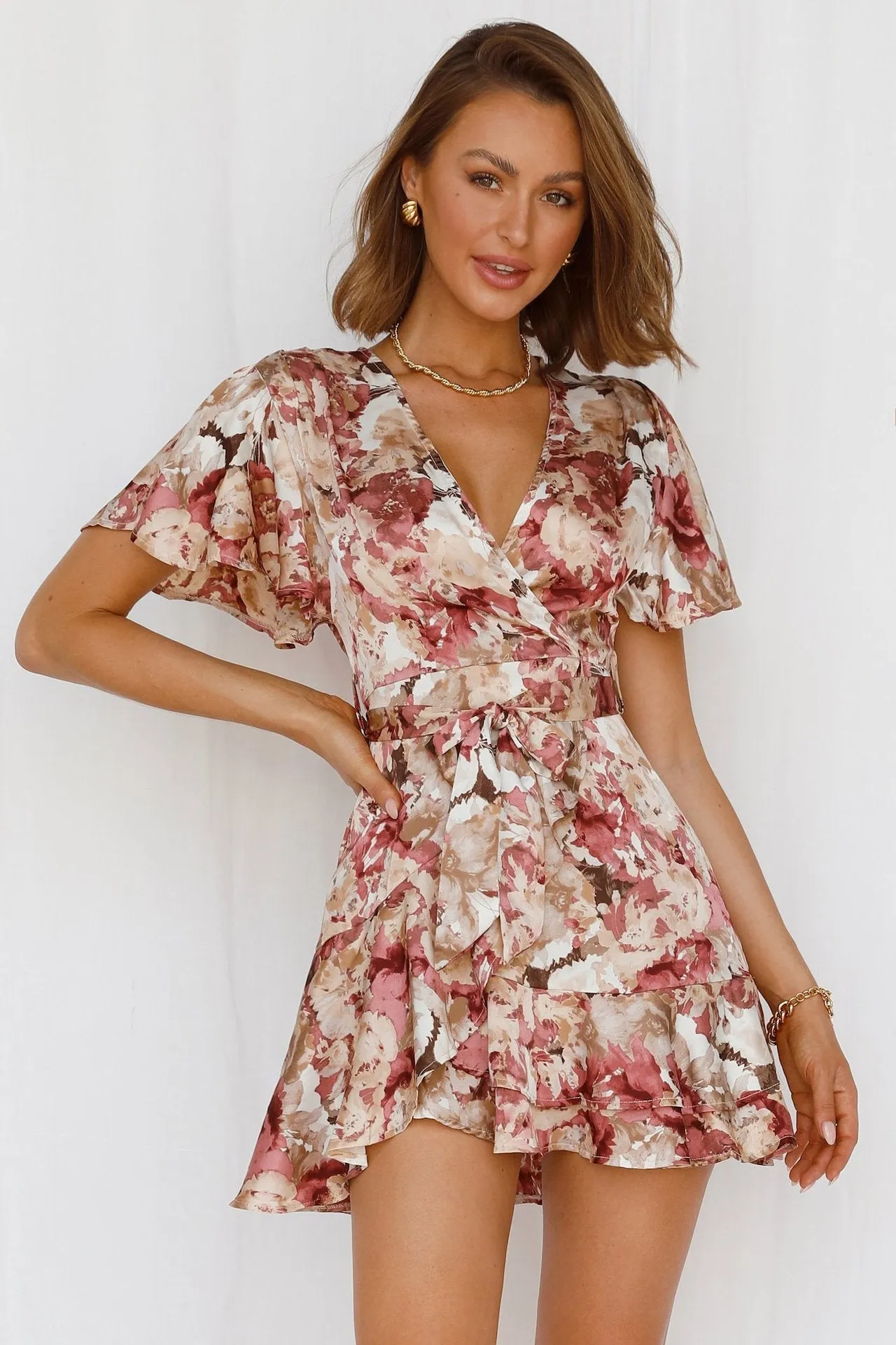 Bowan Printed Ruffle Tiered Babydoll Dress - FINAL SALE