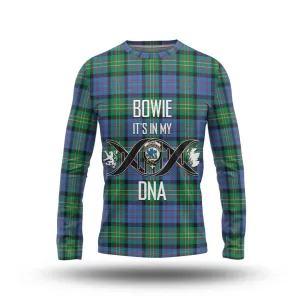 Bowie Ancient Tartan Long Sleeve T-Shirt with Family Crest DNA In Me Style