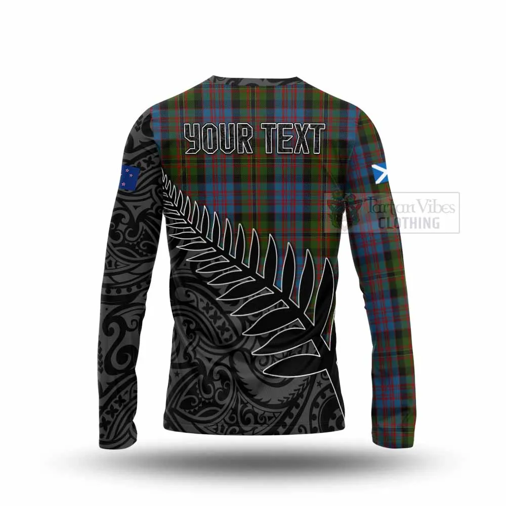 Bowie Crest Tartan Long Sleeve T-Shirt with New Zealand Silver Fern Half Style