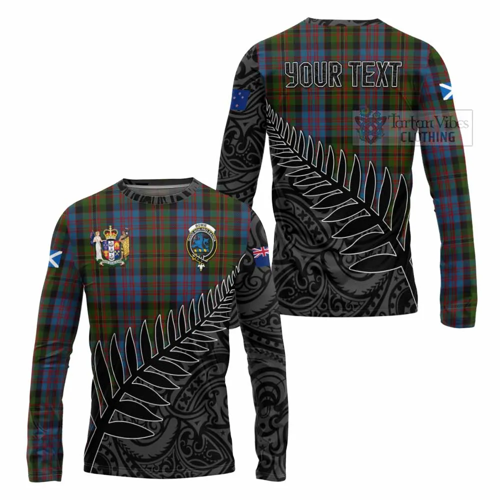 Bowie Crest Tartan Long Sleeve T-Shirt with New Zealand Silver Fern Half Style