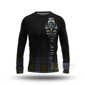 Bowie Tartan Long Sleeve T-Shirt Featuring Alba Gu Brath Family Crest Celtic Inspired