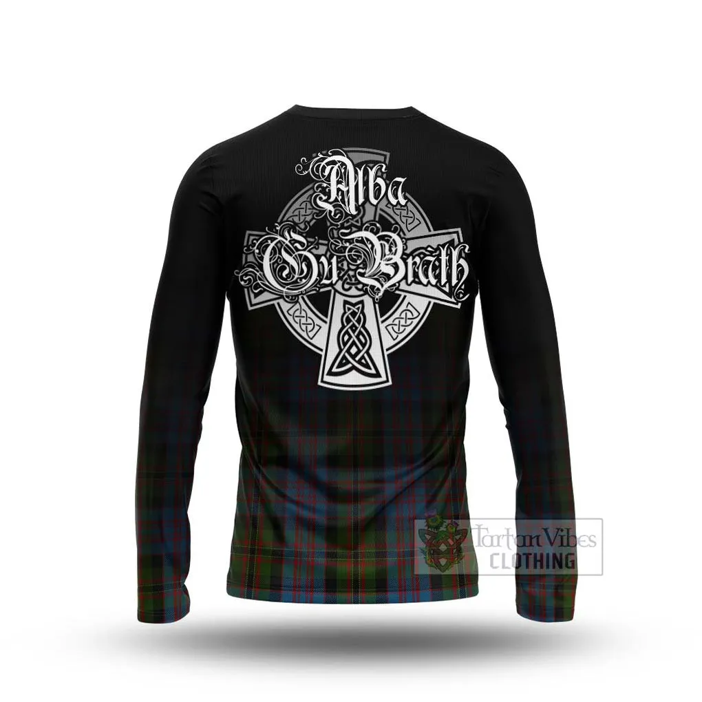 Bowie Tartan Long Sleeve T-Shirt Featuring Alba Gu Brath Family Crest Celtic Inspired