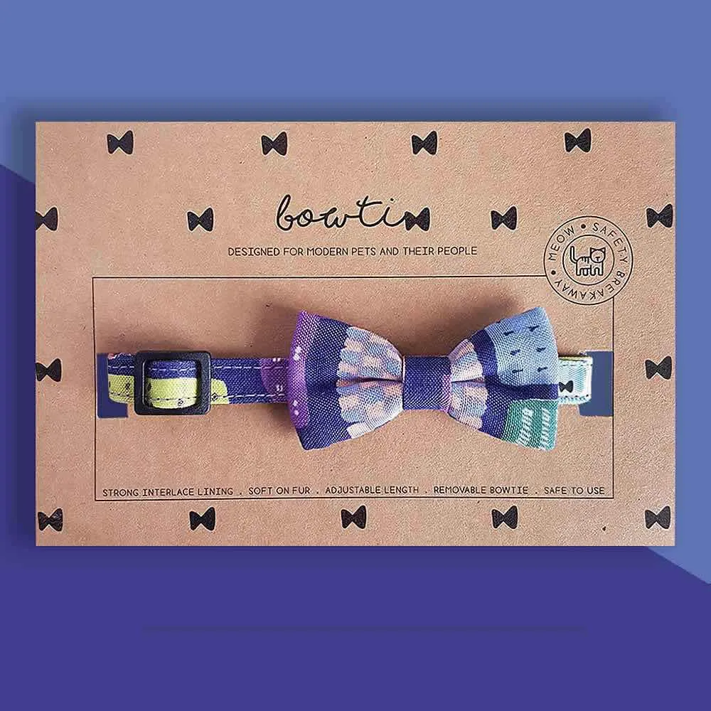 Bowtix Handmade Dog Collar With Removable Bowtie - Pelto Night