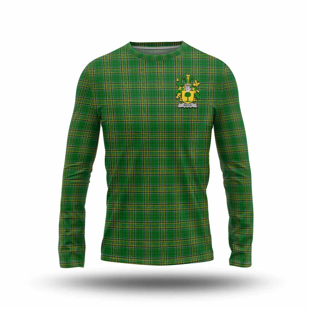 Boyle Irish Clan Tartan Long Sleeve T-Shirt with Coat of Arms