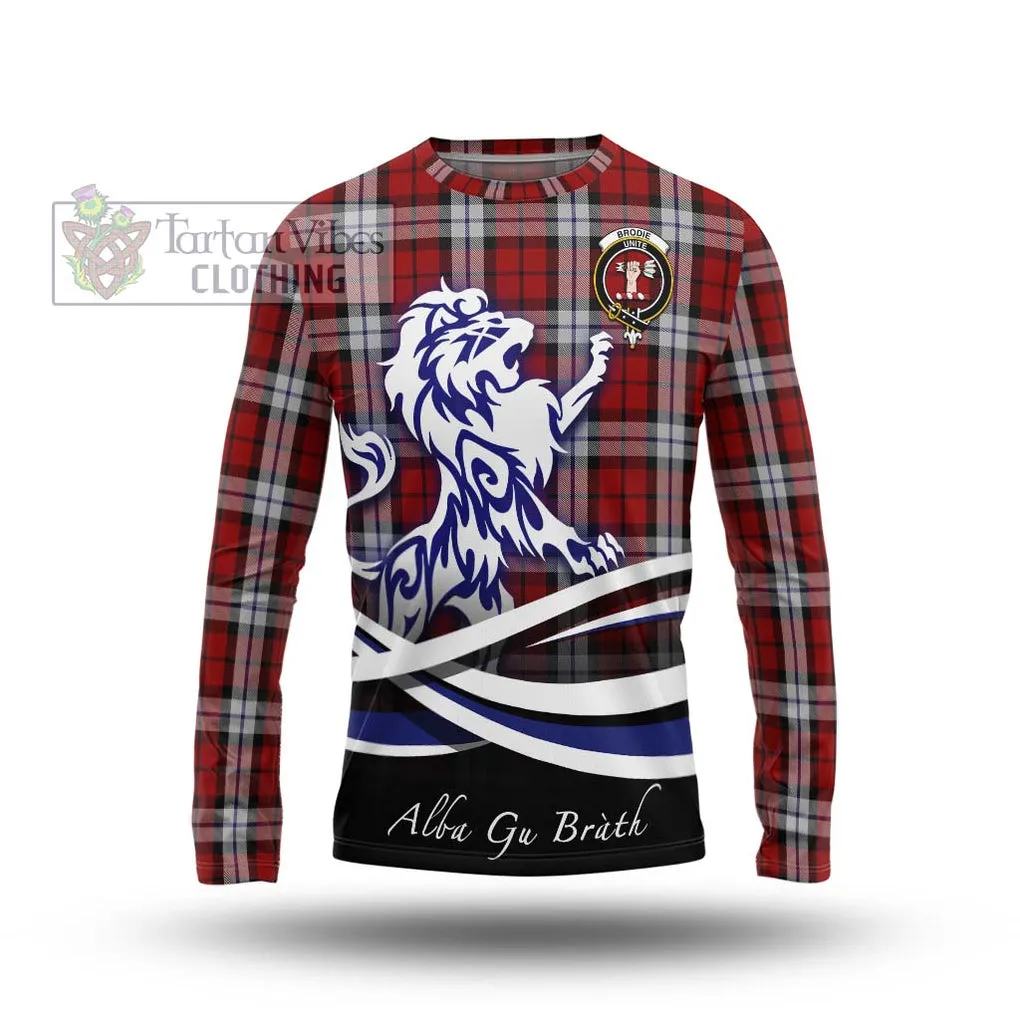 Brodie Dress Tartan Long Sleeve T-Shirt with Alba Gu Brath Regal Lion Emblem