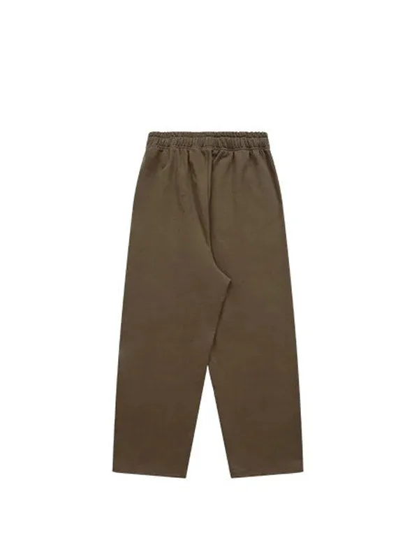 Brown Heavyweight Sweatpants with Adjustable Leg Open