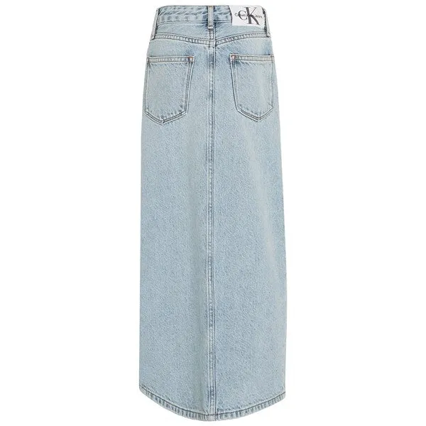 Calvin Klein Denim Maxi Skirt Powder Blue