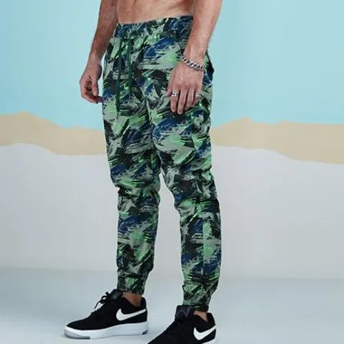 Camouflage Cotton Twill Tapered Jogger Pants