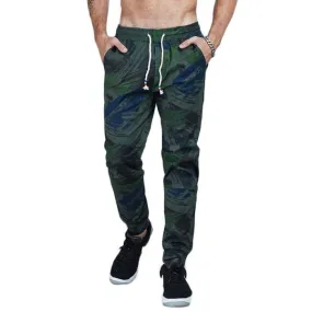 Camouflage Cotton Twill Tapered Jogger Pants