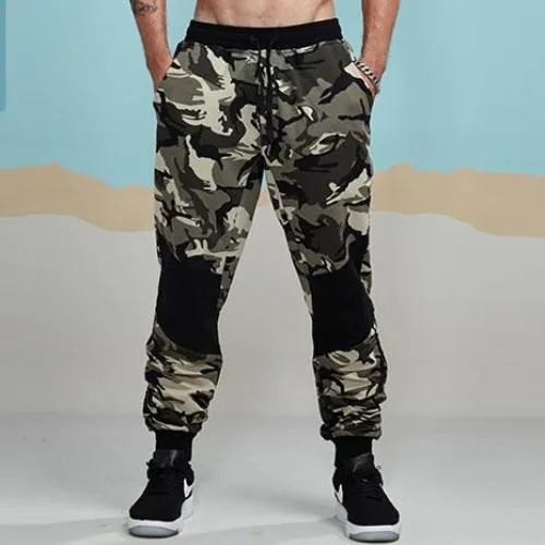 Camouflage Knee Patched Jogger Pants