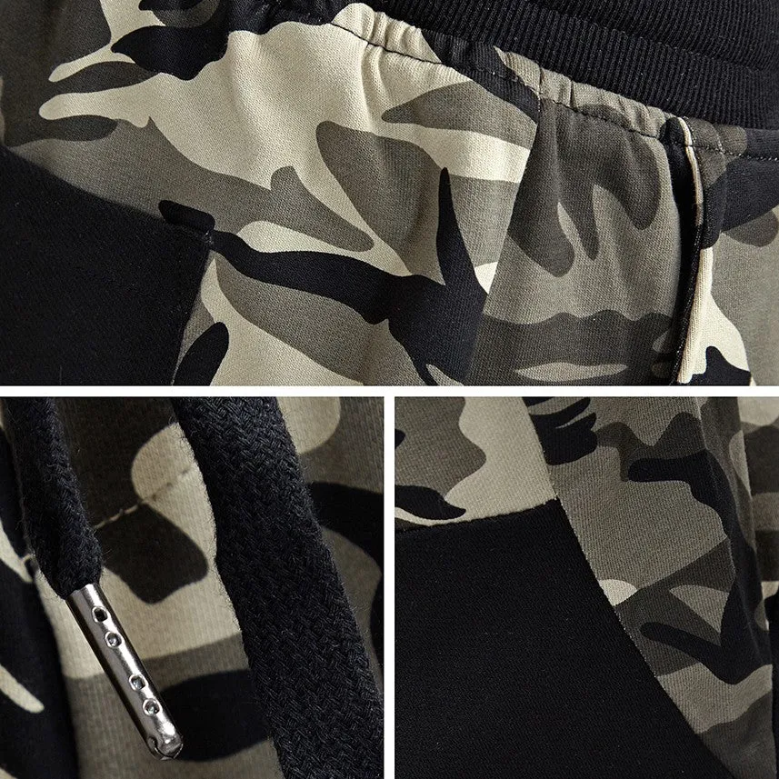 Camouflage Knee Patched Jogger Pants