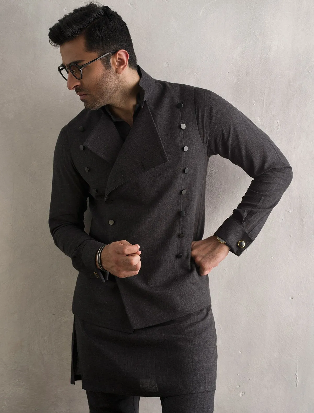 CHARCOAL WAISTCOAT