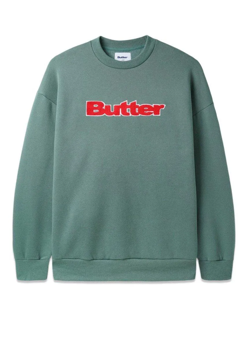 chenille logo crewneck - Spruce