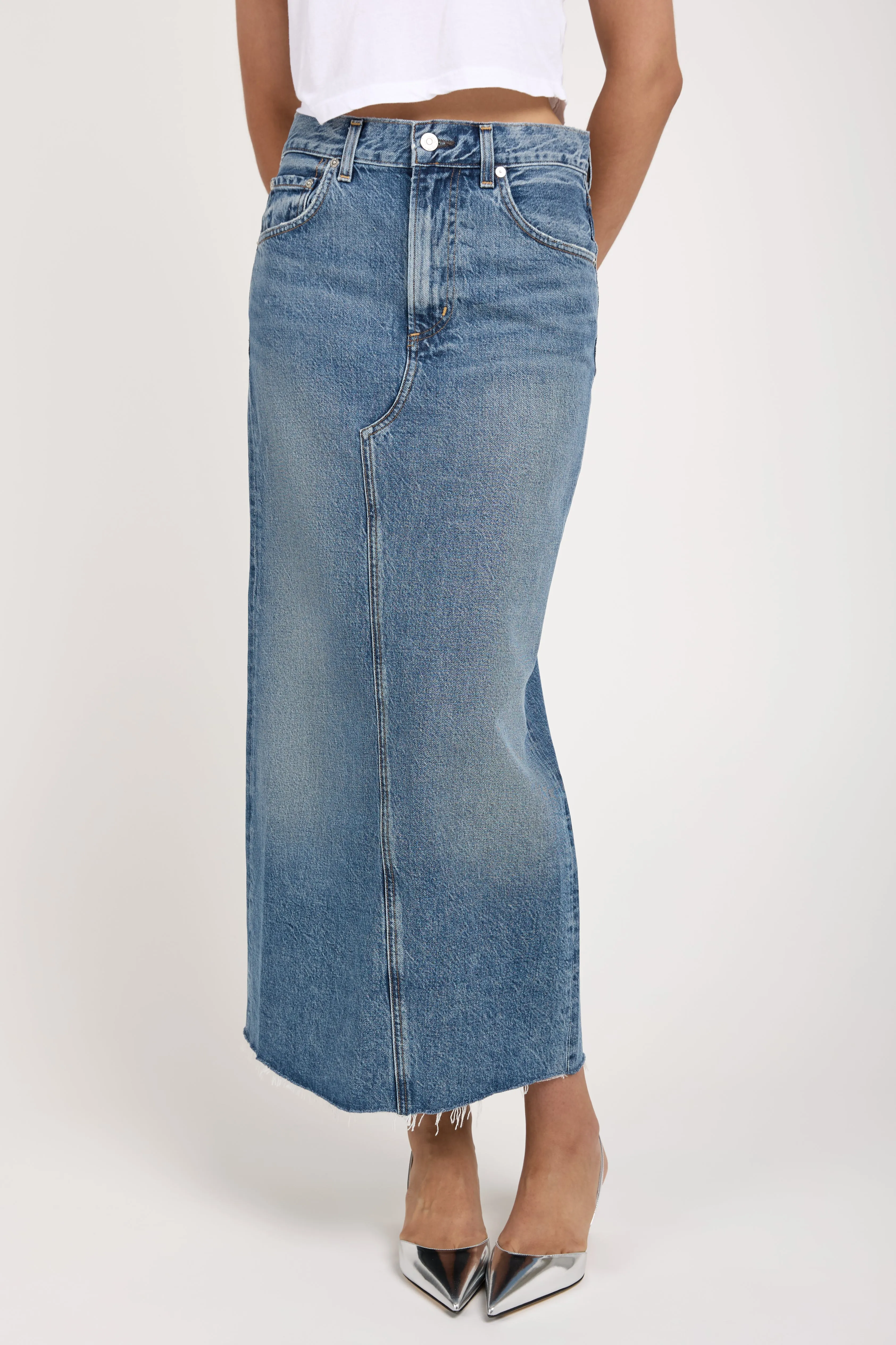 Circolo Reworked Maxi Skirt in Glisten