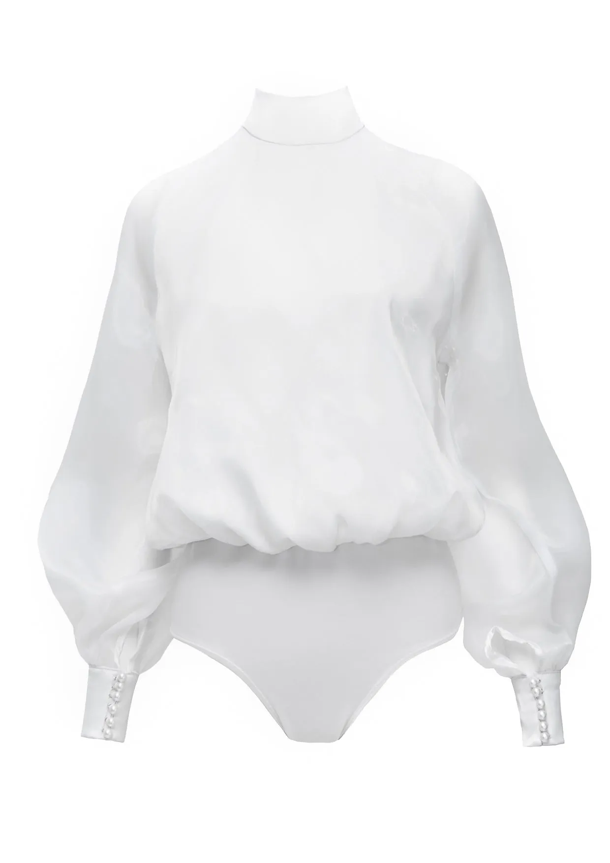 Cloud Organza High-Neck Bodysuit