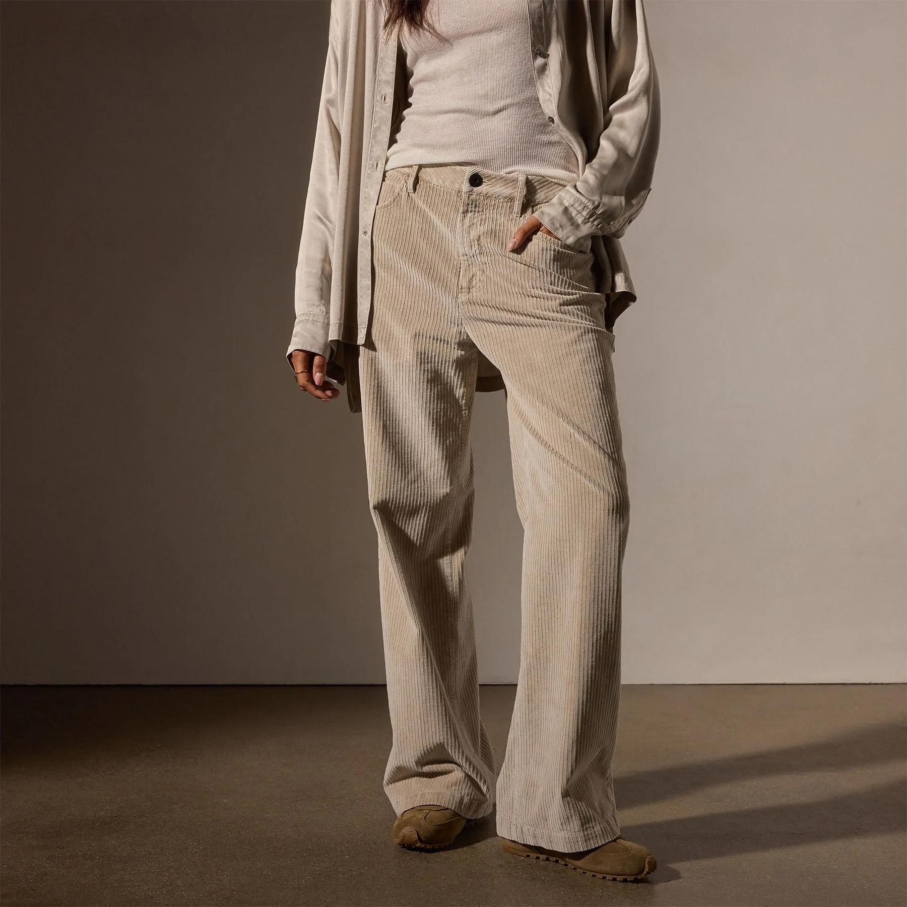 Corduroy Straight Leg Pant - Faint Pigment