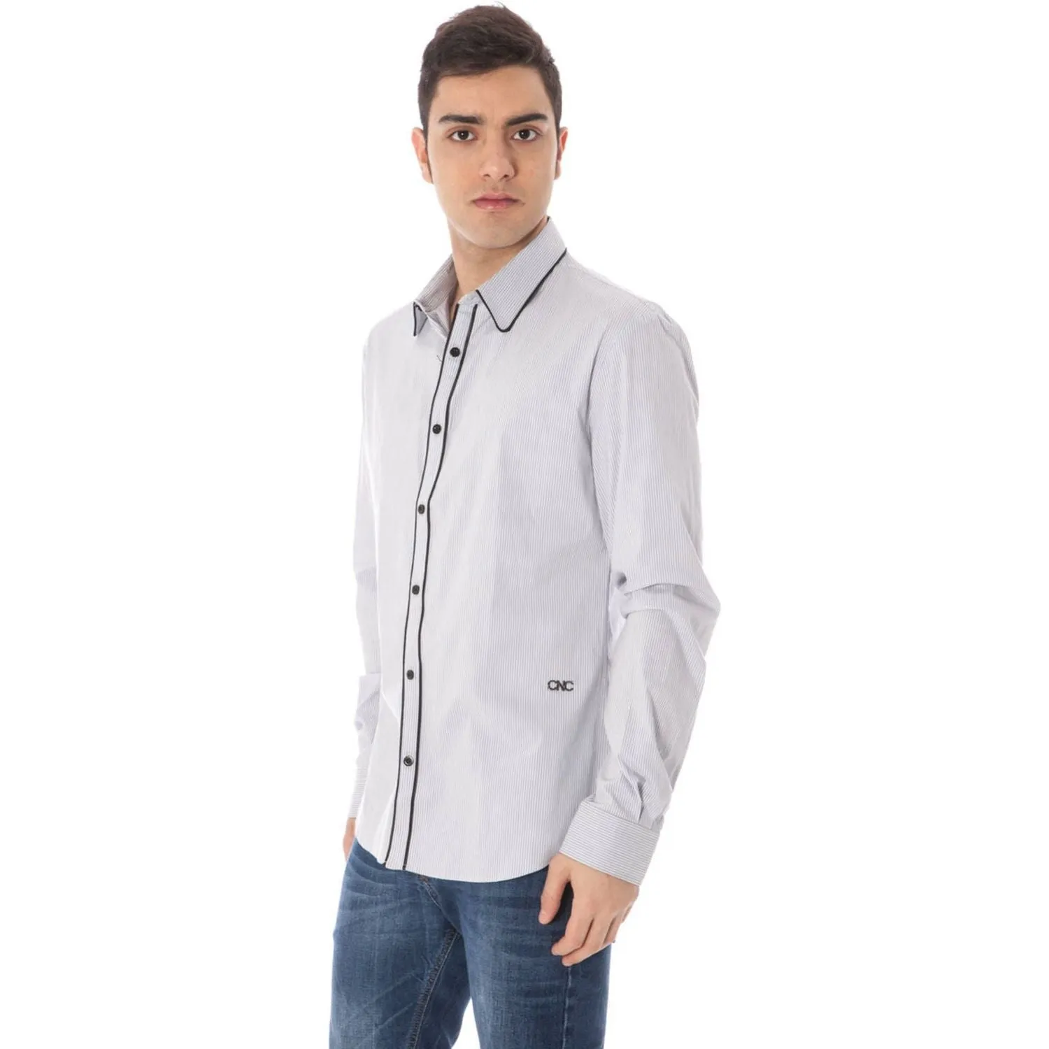 Costume National Light Blue Cotton Men Shirt