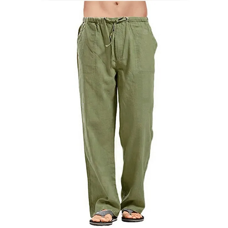 Cotton Linen Pants Summer Solid Color