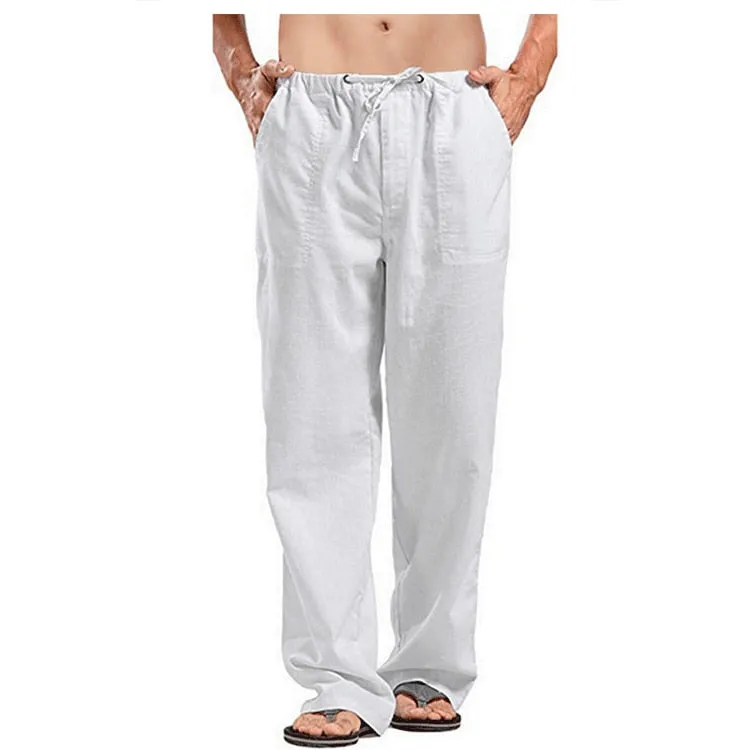 Cotton Linen Pants Summer Solid Color