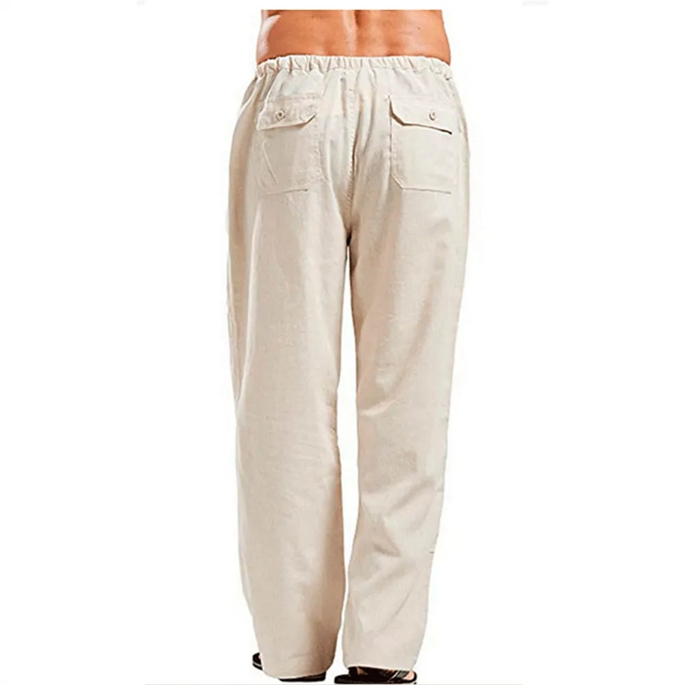 Cotton Linen Pants Summer Solid Color