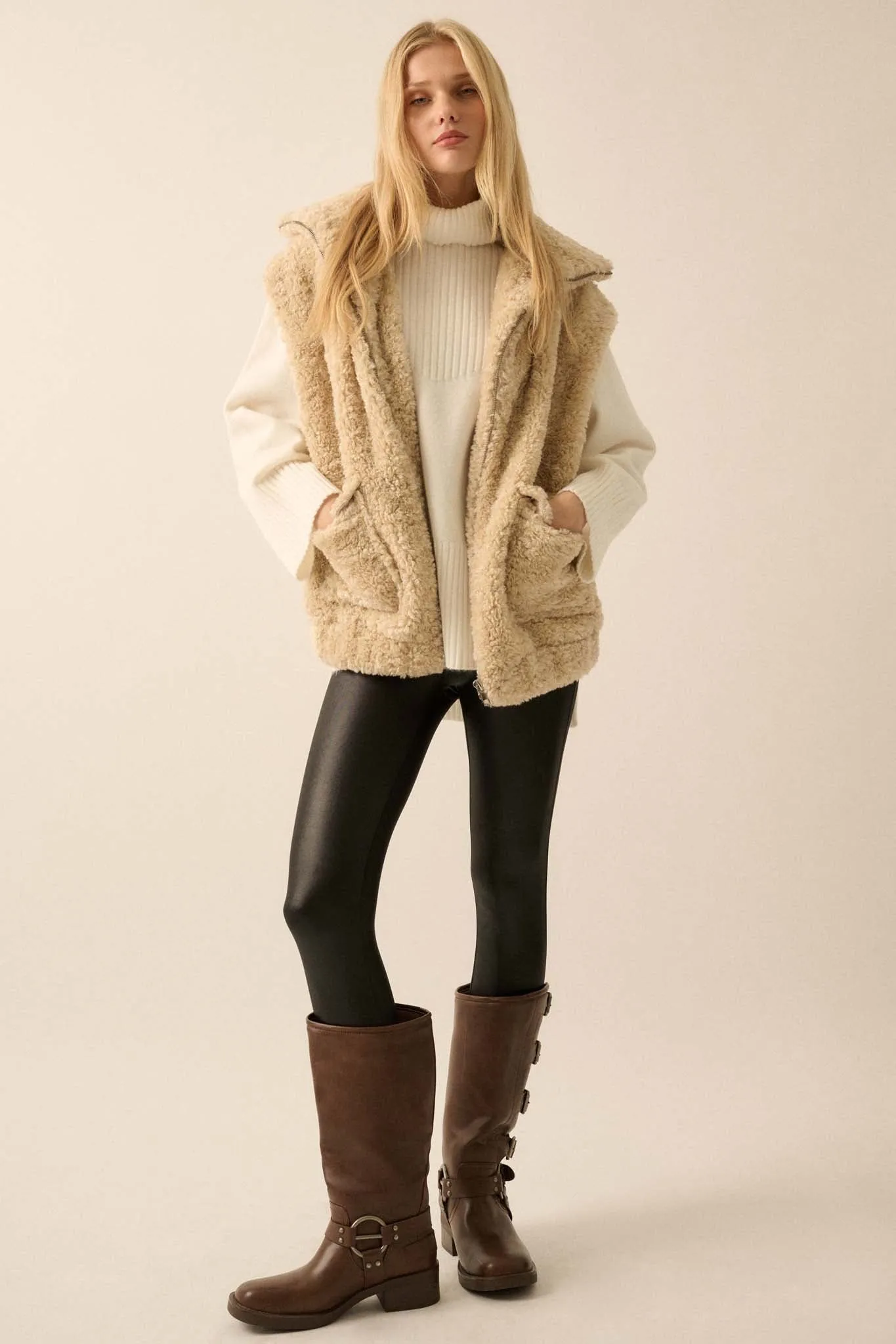 Creature Comforts Zip-Up Faux Fur Vest