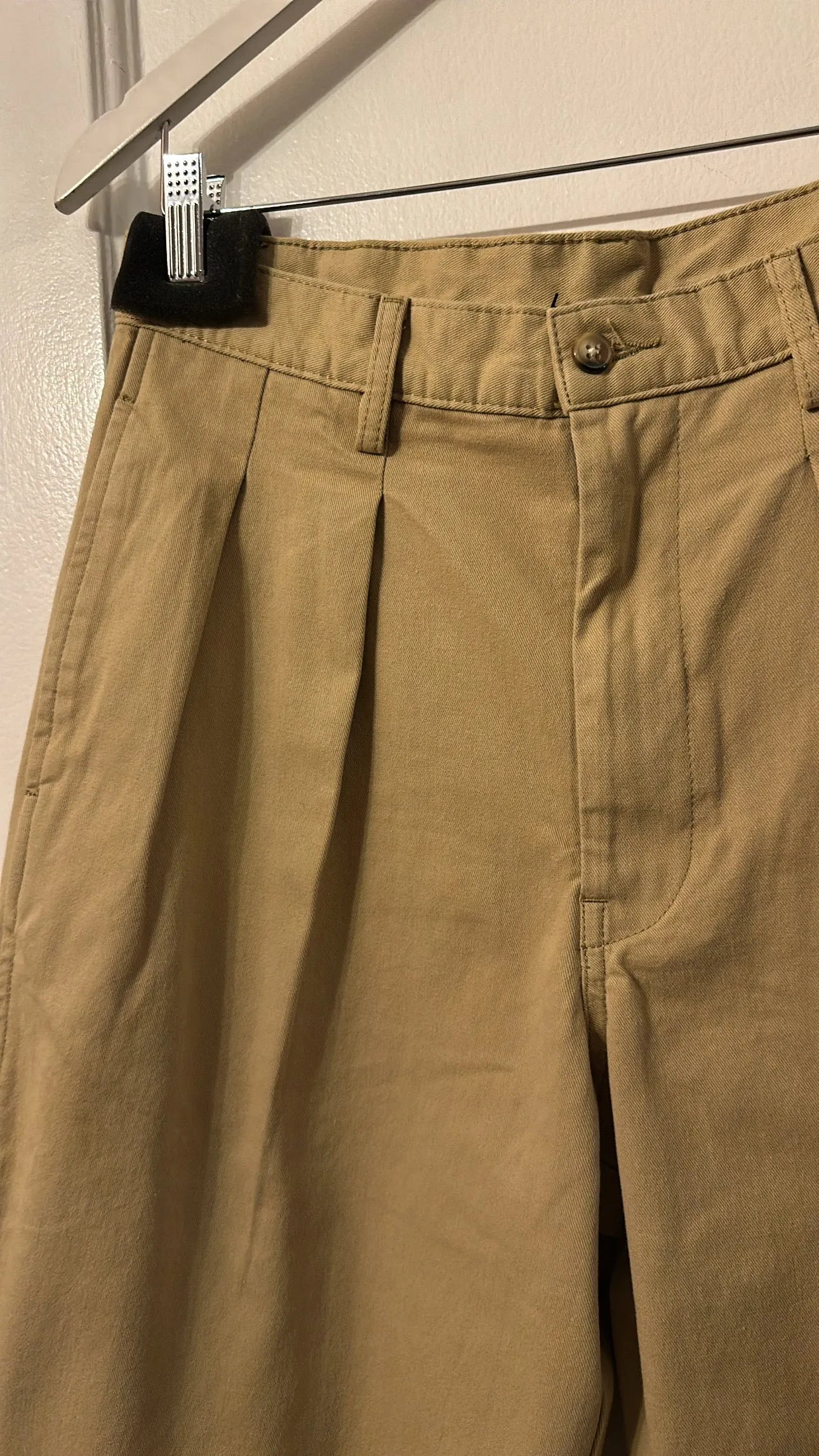 Cropped Double Pleat Wide Leg Chino