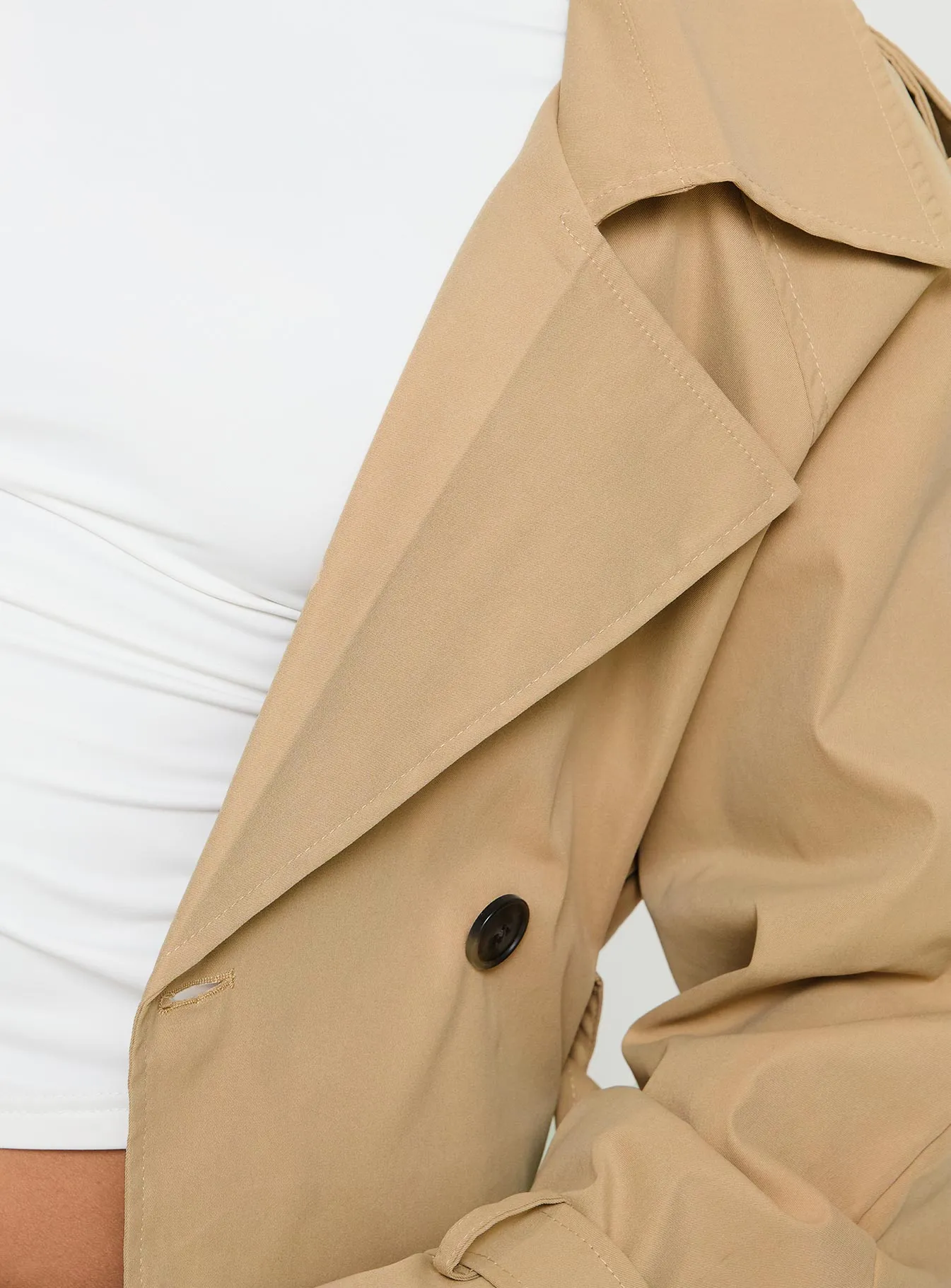 Darlington Cropped Trench Coat Beige