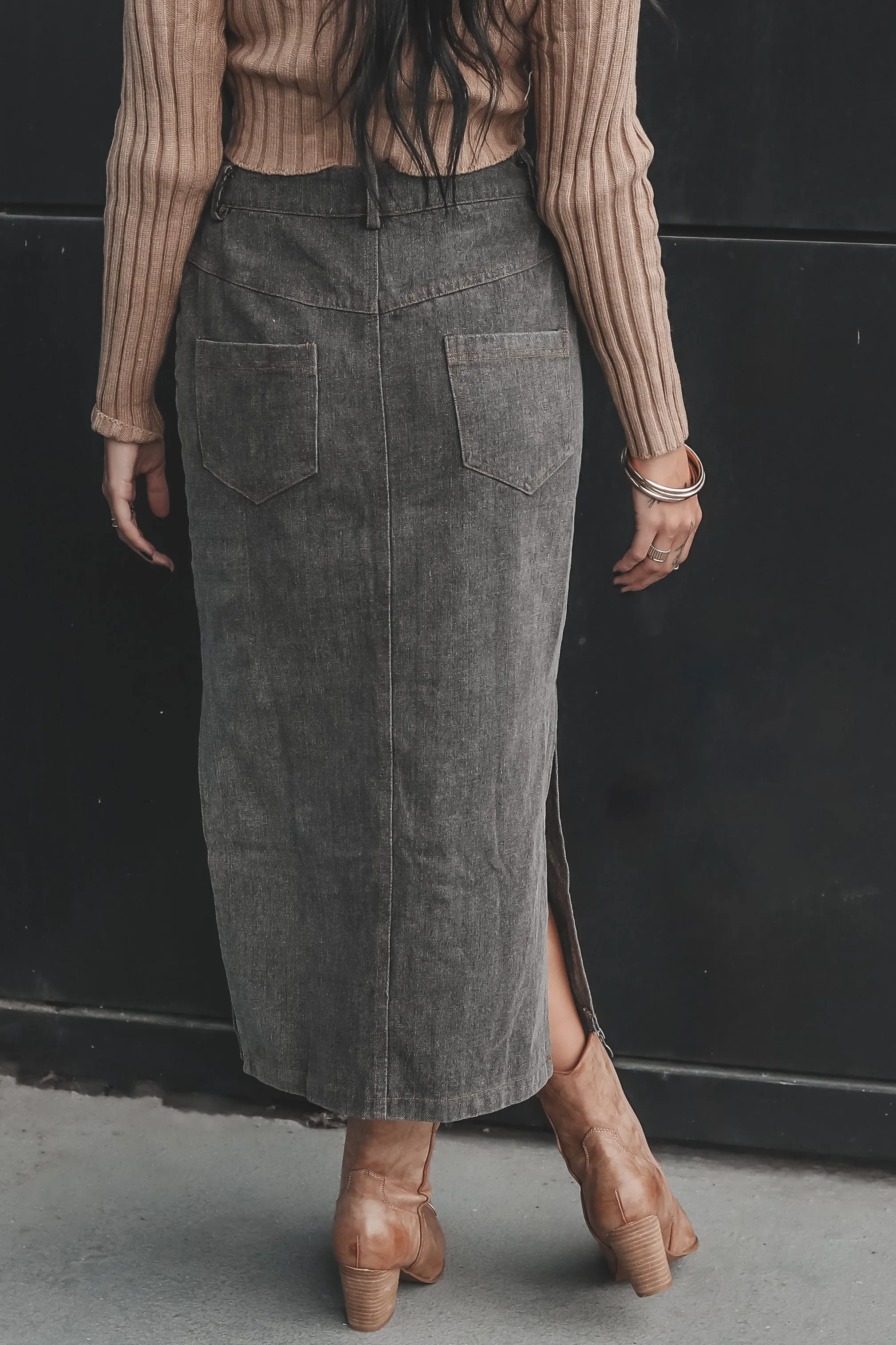 DEAL Wearing This All The Time Button Up Maxi Skirt