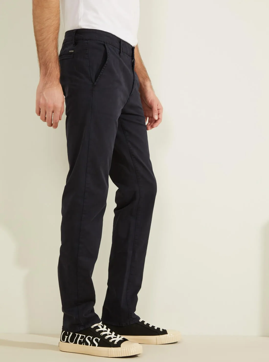 Deep Navy Slim Fit Lonita Twill Chino Pants