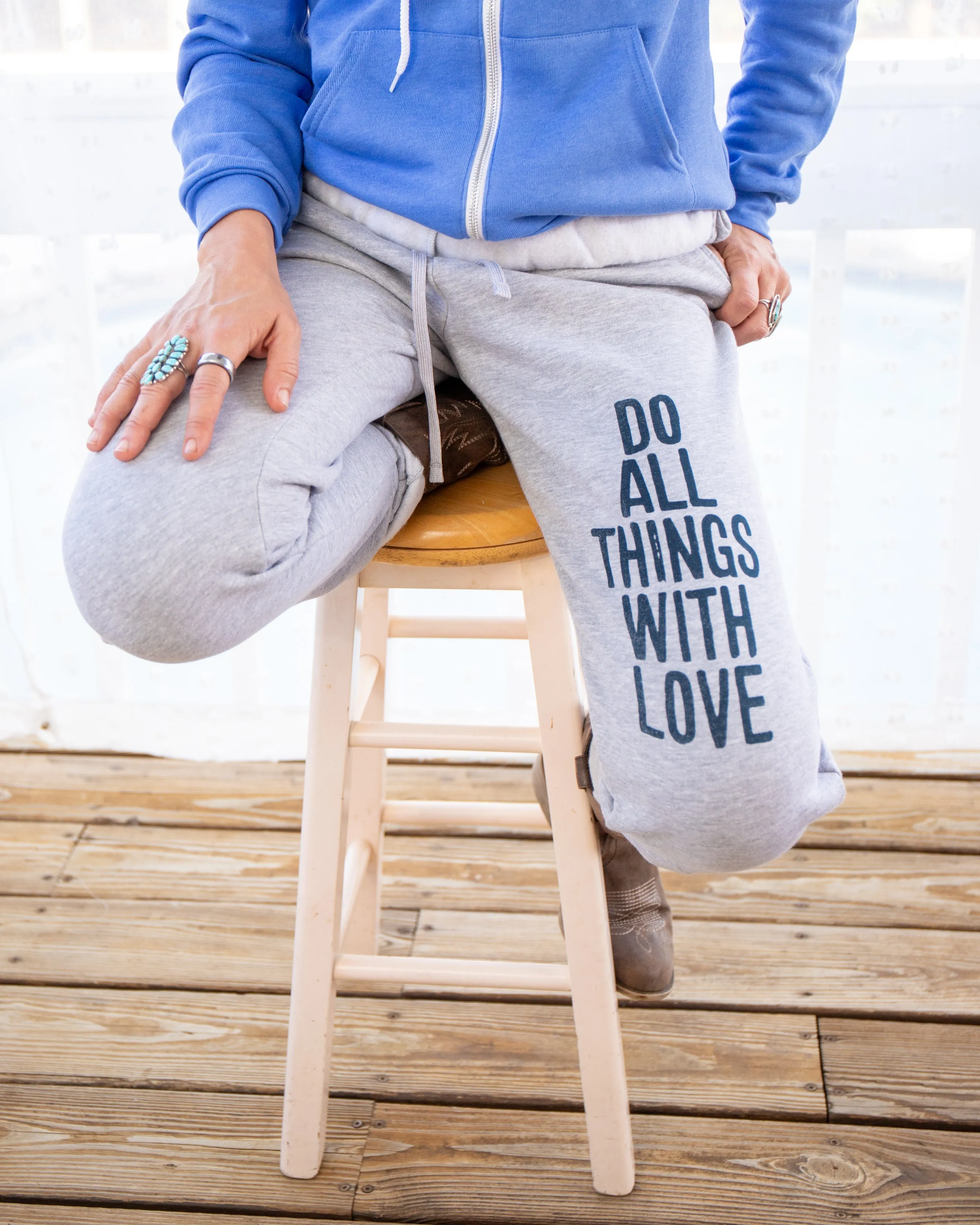 Do All Things With Love Heather Grey Sweatpants