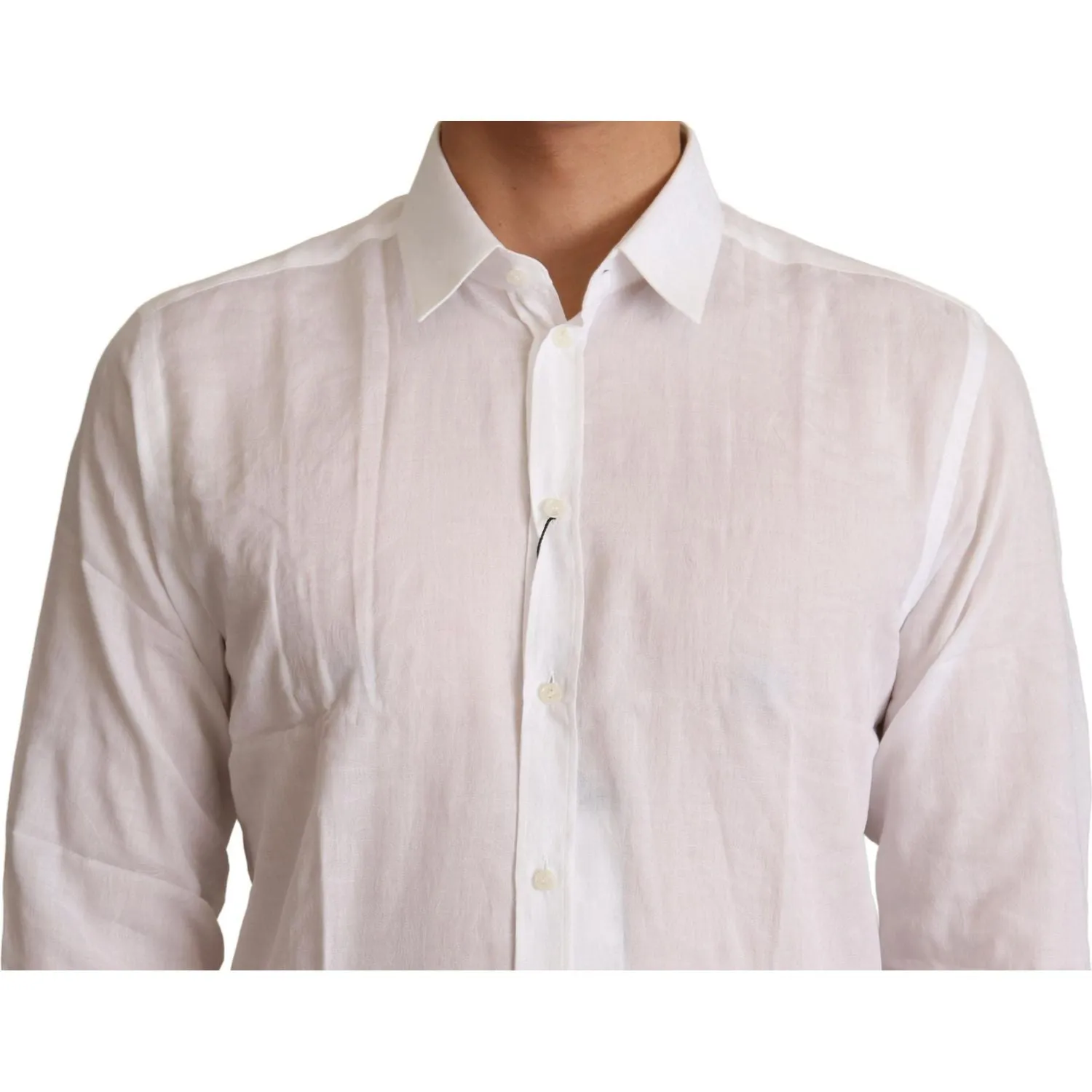 Dolce & Gabbana Elegant White Slim Fit Martini Dress Shirt