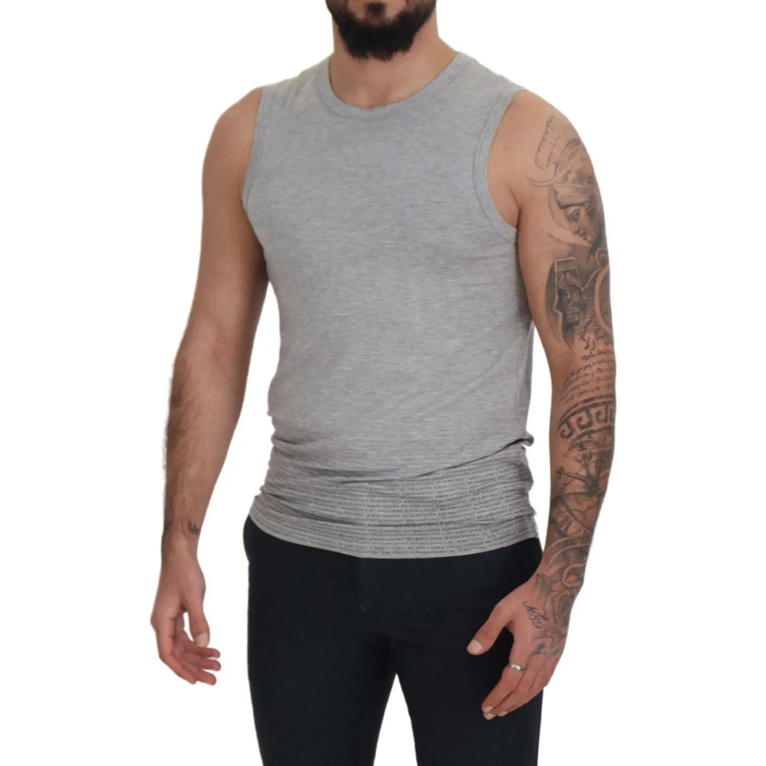 Ermanno Scervino Chic Gray Sleeveless Crewneck Tee