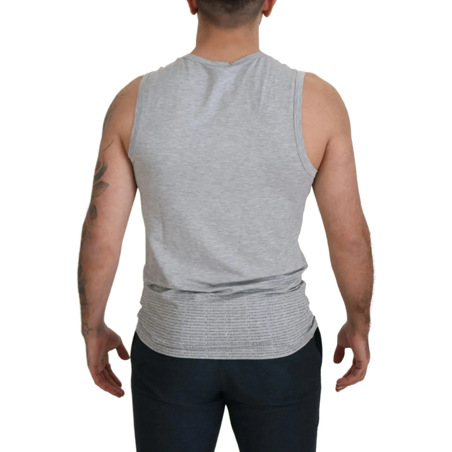 Ermanno Scervino Chic Gray Sleeveless Crewneck Tee