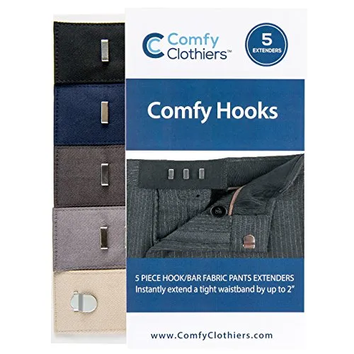 Fabric Pants Extenders Hook Bar Waist Extenders by Comfy Clothiers