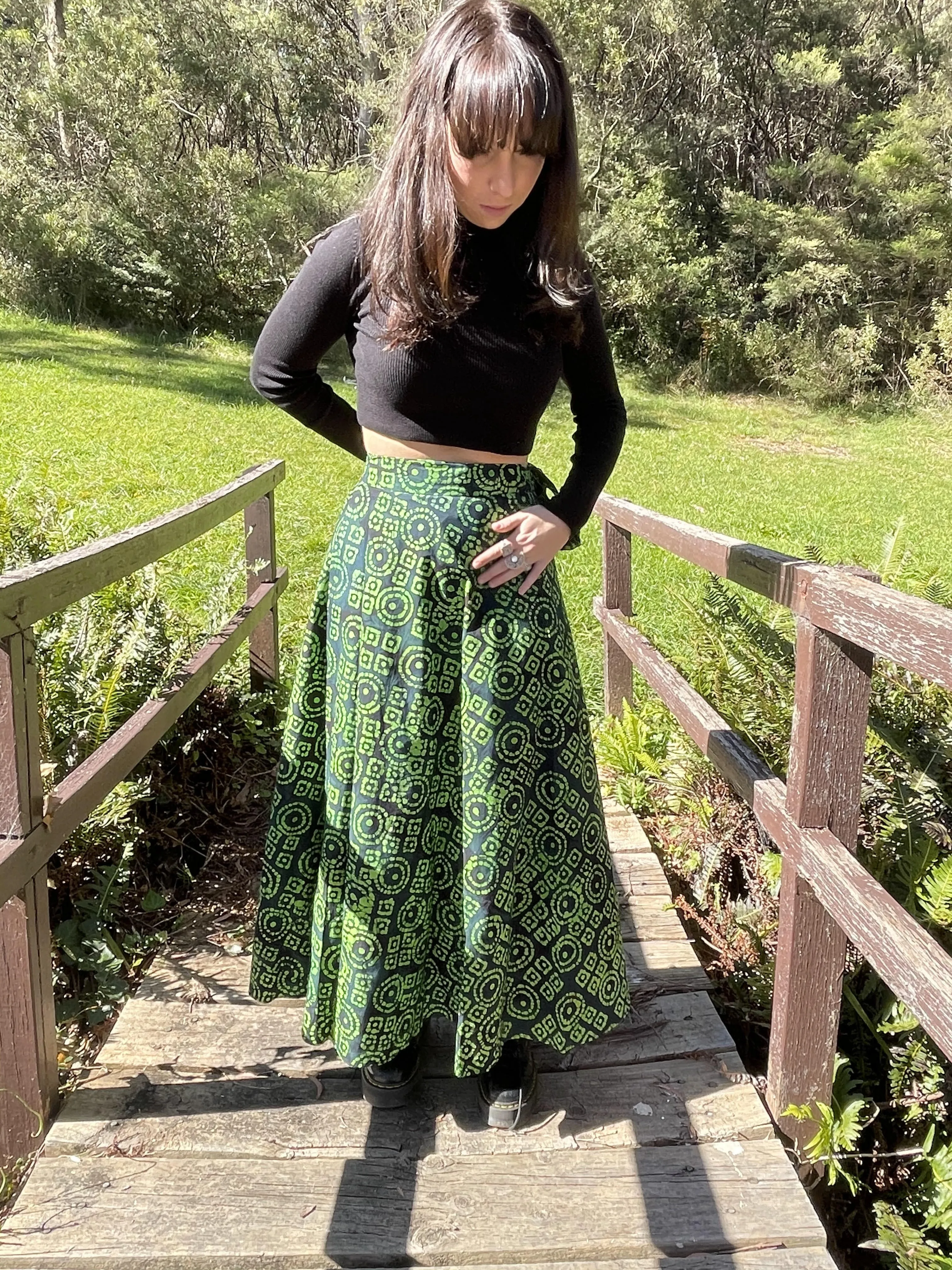 Fair Trade Cotton Long Wraparound Skirt