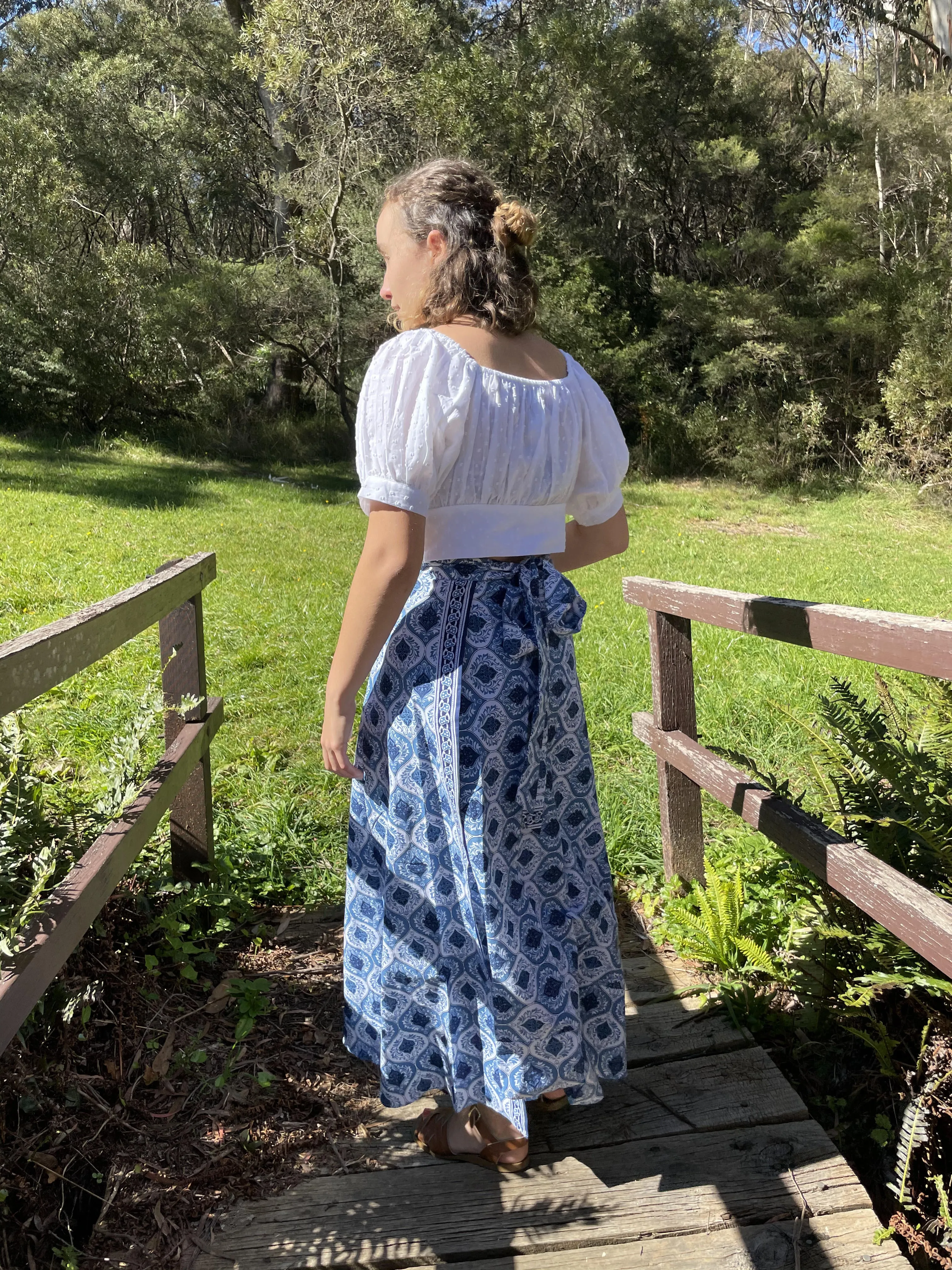 Fair Trade Cotton Long Wraparound Skirt