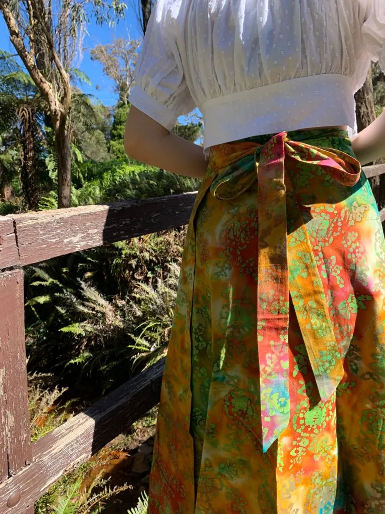 Fair Trade Cotton Long Wraparound Skirt