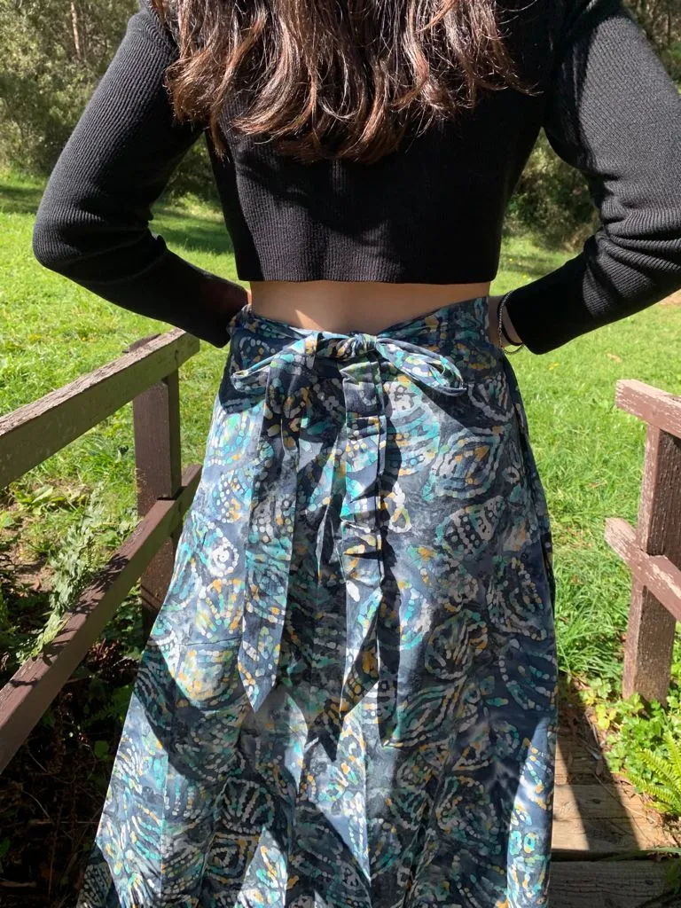 Fair Trade Cotton Long Wraparound Skirt