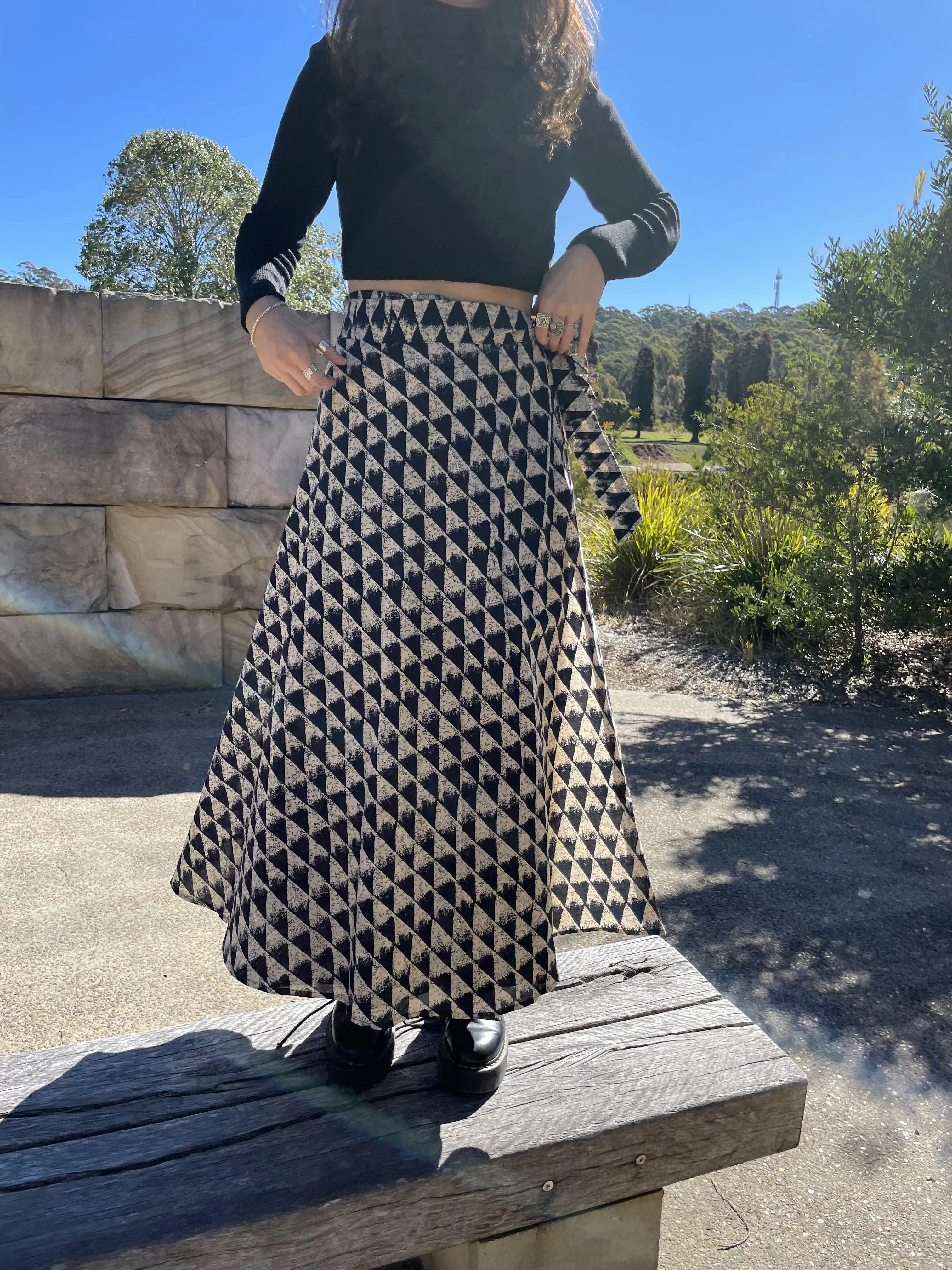 Fair Trade Cotton Long Wraparound Skirt