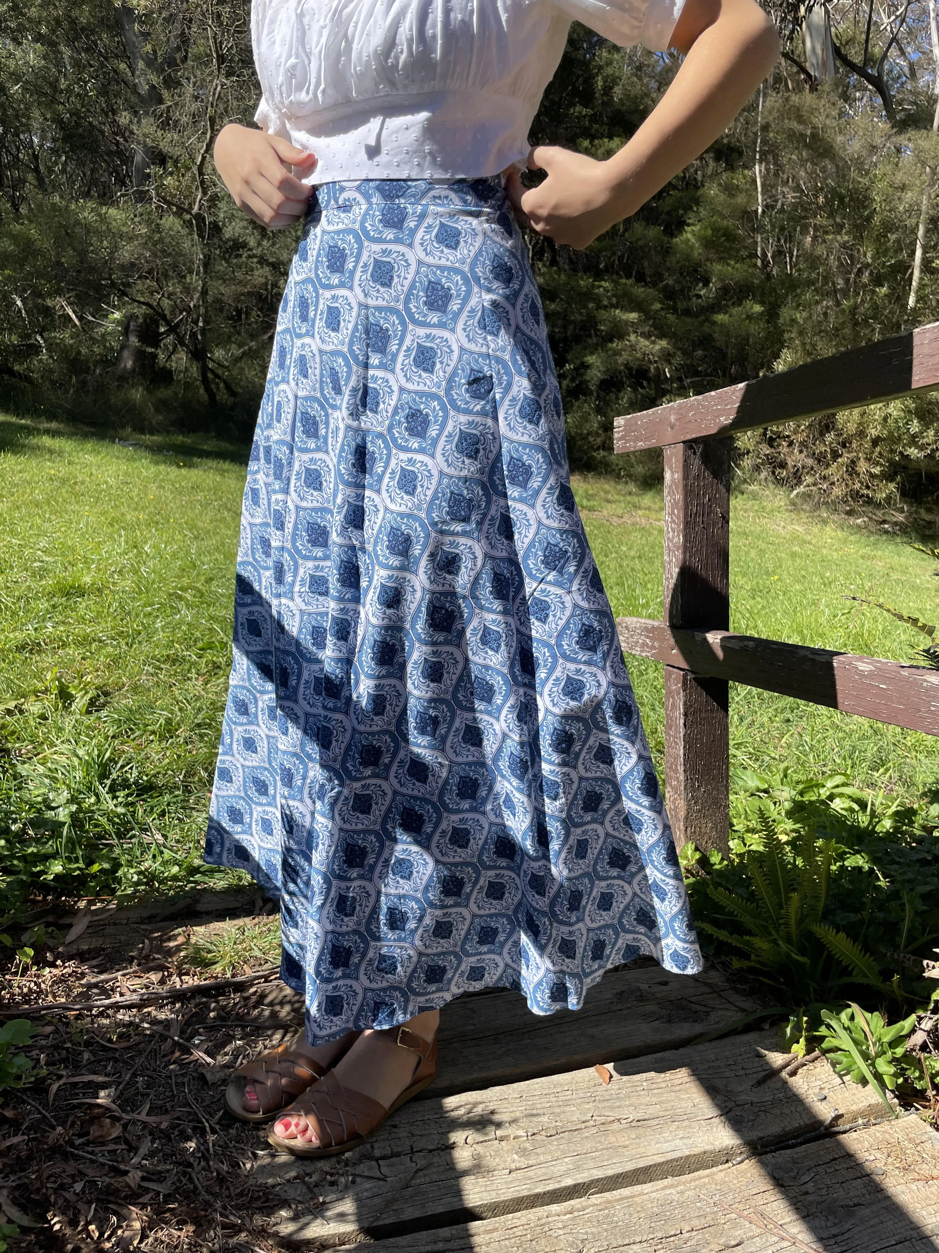 Fair Trade Cotton Long Wraparound Skirt