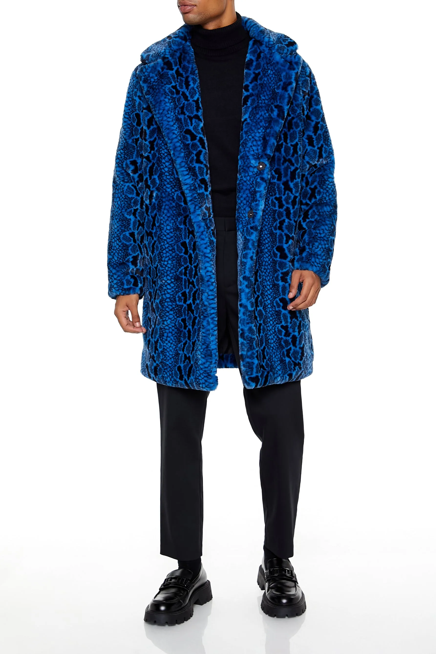 Faux Fur Snake Print Coat