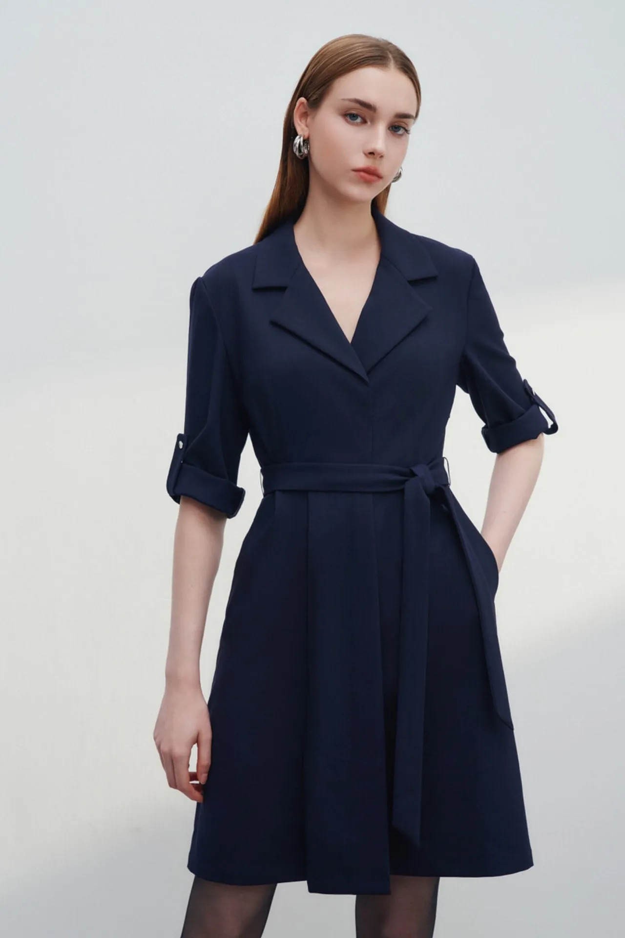 Fit & Flare Trench Dress